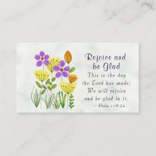 Psalm 118:24 Det här är dagen, inspirationell Blom Visitkort