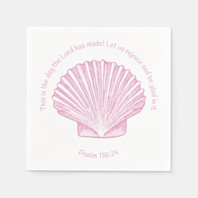 Psalm 118:24 Det här är dagen med Seashell Pappersservett (Framsidan)
