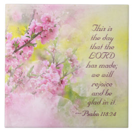 Psalm 118:24 Det här är den dag som Herren har gjo Kakelplatta