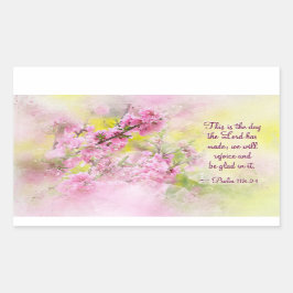 Psalm 118:24 Det här är den dag som Herren har gjo Rektangulärt Klistermärke