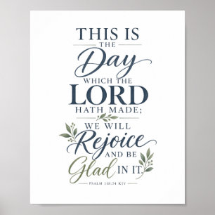 Psalm 118:24 KJV Bibelvers för denna dag Poster