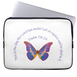 Psalm 118:24 och Butterfly med vattenfärg Laptop Fodral
