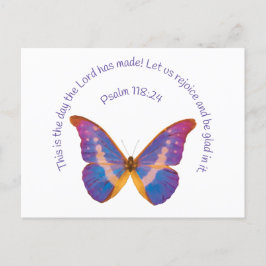 Psalm 118:24 och Butterfly med vattenfärg Vykort