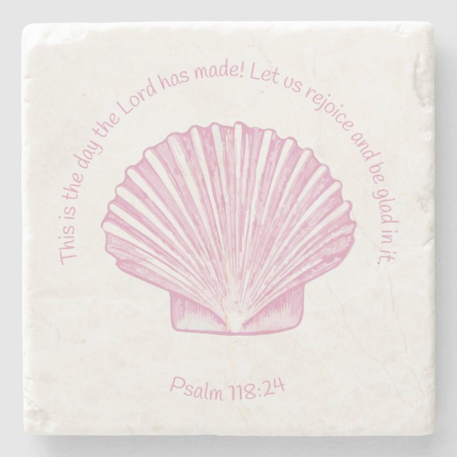 Psalm 118:24 This is the Day with Seashell Stenunderlägg (Framsidan)