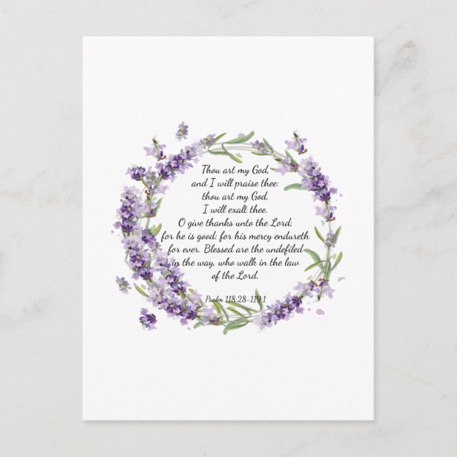 Psalm 118: 28-119:1 vykort (Framsida)