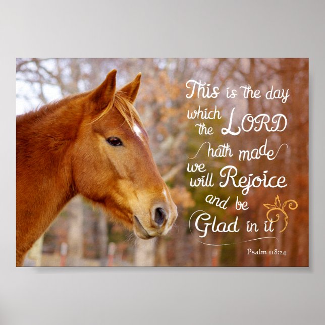 Psalm 118 Bible Verse Chestnut Horse Poster (Framsidan)