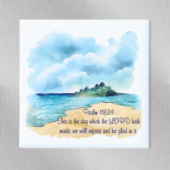 Psalm 118 The Lord's Day Cloudy Beach Magnet (Psalm 118 The Lord's Day Cloudy Beach Magnet)