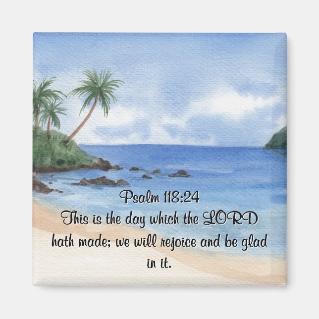 Psalm 118 The Lord's Day Palm Trees Magnet (Framsidan)