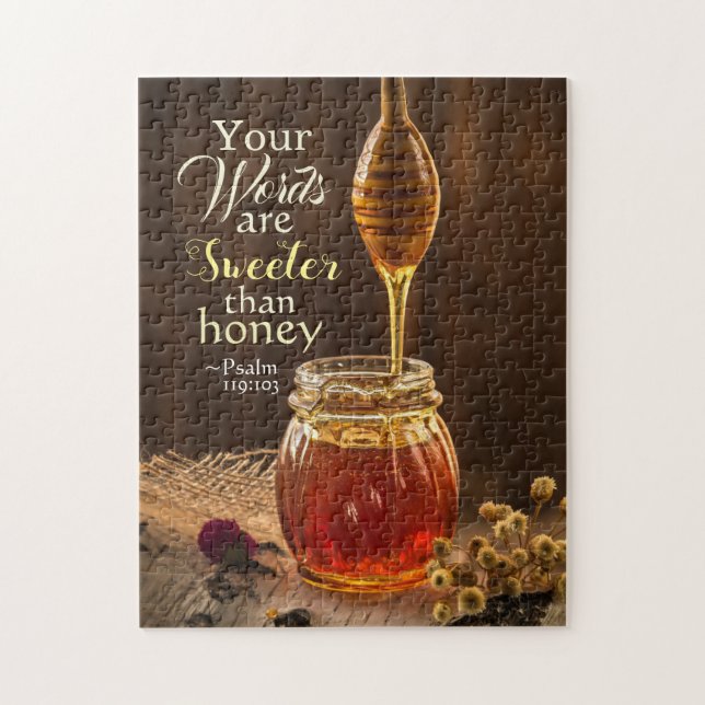 Psalm 119:103 Din Ord är sötare än honung Pussel (Vertikal)