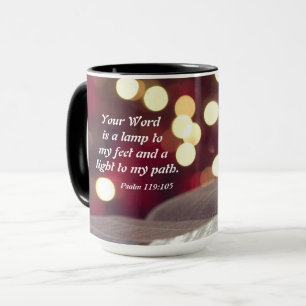 Psalm 119:105 Din Ord är en lampa till min fötter Mugg