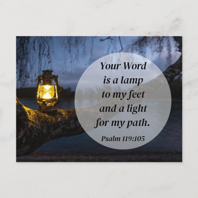 Psalm 119:105 Din ord är en lampa Vykort (Framsida)