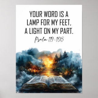 Psalm 119:105 Ditt ord är en lampa Poster