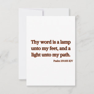 Psalm 119:105 KJV Bible Scripture Flat Hälsning Kort