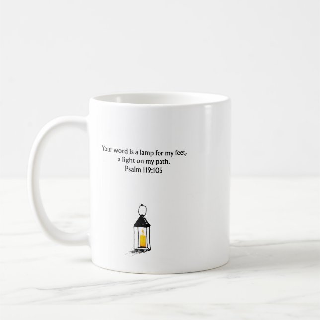 Psalm 119:105 Kristallmugg | Inspirerande kaffe Kaffemugg (Vänster)