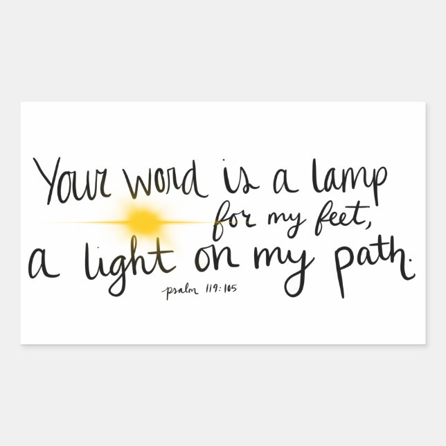 Psalm 119:105-symbol rektangulärt klistermärke (Framsida)