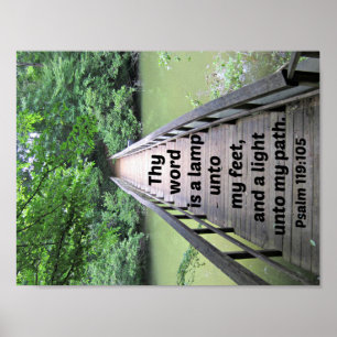 Psalm 119:105 Thy ord är en lampa i fötterna, och Poster