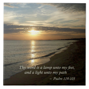 Psalm 119:105 Thy ord är en lampa Kakelplatta