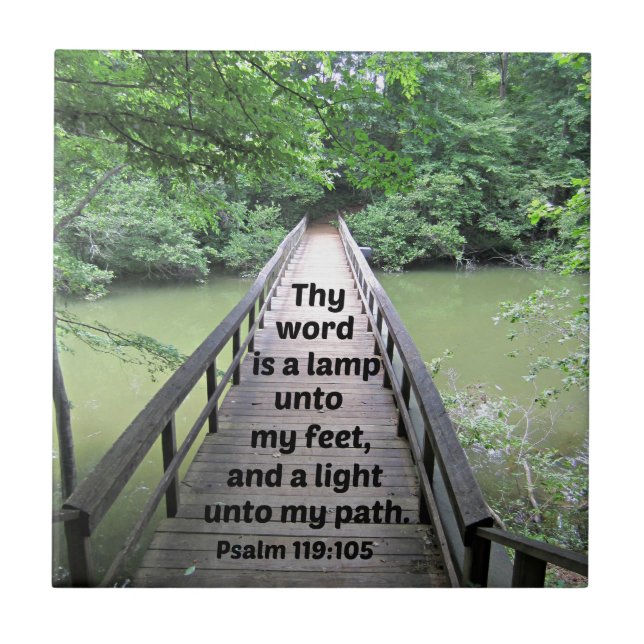 Psalm 119:105 Thy ord är en lampa som står mitt fö Kakelplatta (Framsidan)