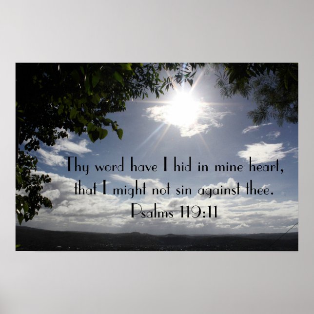 Psalm 119:11 bibelvänd poster (Framsidan)
