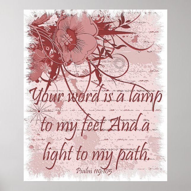 Psalm 119 Bible Verse Christian Poster (Framsidan)