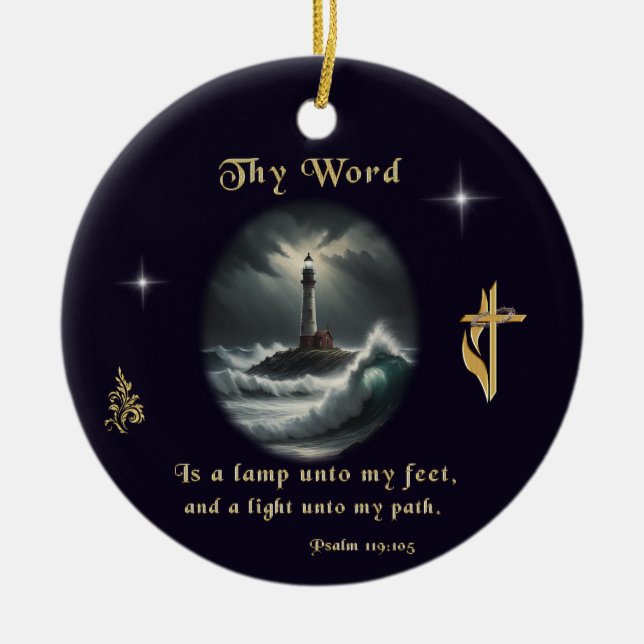 Psalm 119 julgransprydnad keramik (Framsidan)
