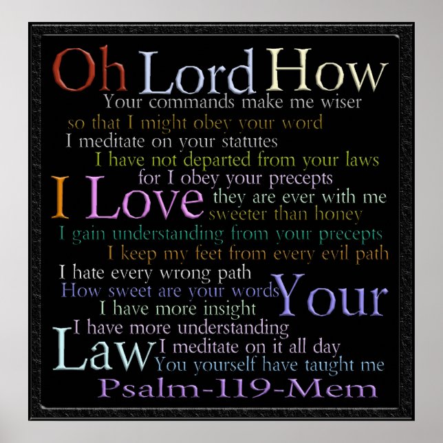 Psalm 119 Mem Stone Tablet Poster (Framsidan)