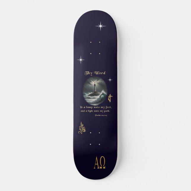 Psalm 119 mini skateboard bräda 18,5 cm (Framsida)