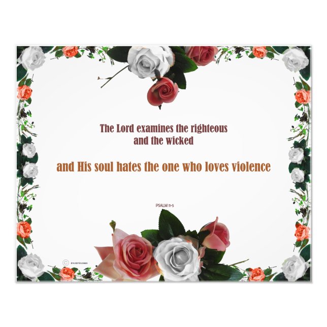 Psalm 11:5, inget våld fototryck (Framsidan)