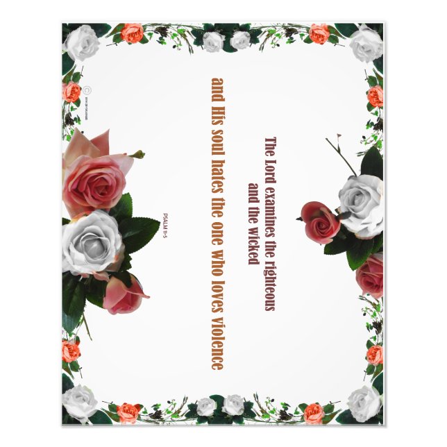 Psalm 11:5, inget våld fototryck (Framsidan)