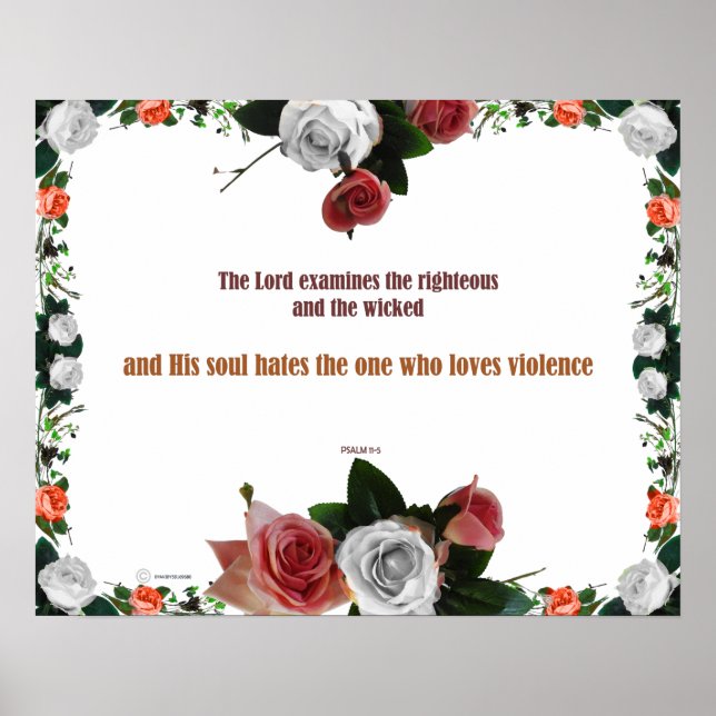Psalm 11:5, inget våld poster (Framsidan)