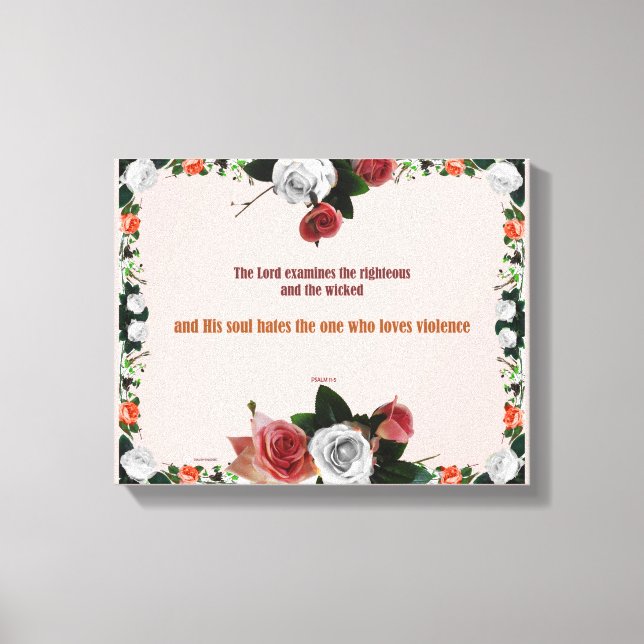 Psalm 11:5, No Violence Canvastryck (Framsida)