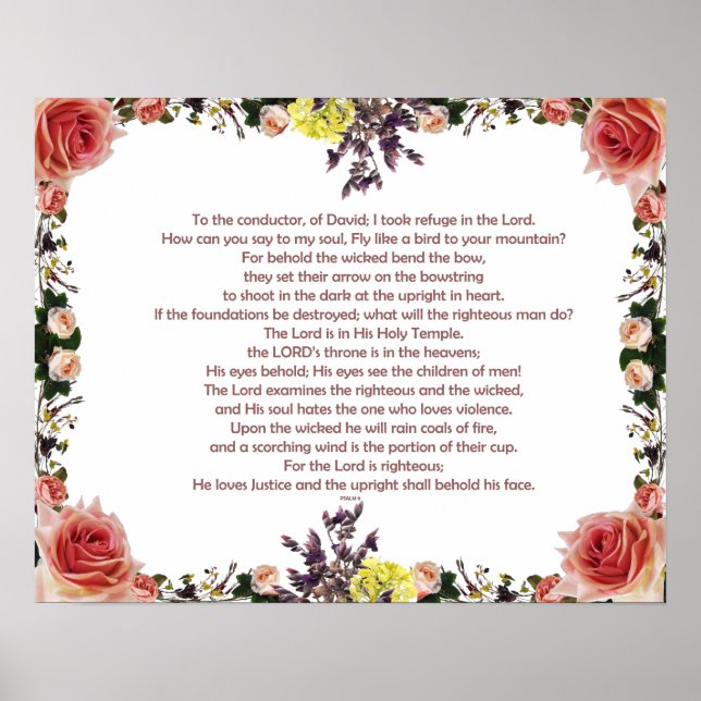 Psalm 11, För körledaren, av David; Poster (Framsidan)