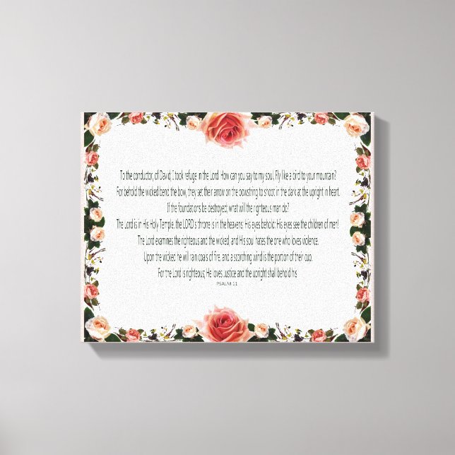 Psalm 11, jag tog tillflykt till Herren Canvastryck (Framsida)