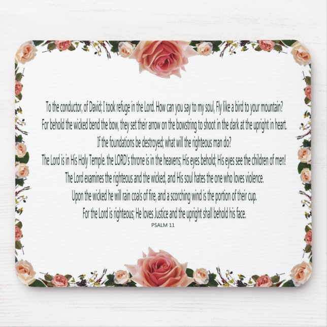 PSALM- 11, Se Barn i Manar, Rosa Blommigt Musmatta (Framsidan)