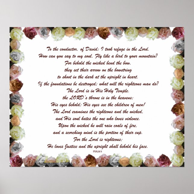 Psalm 11 Skriftkonst - Förtroende för Herren Poster (Framsidan)
