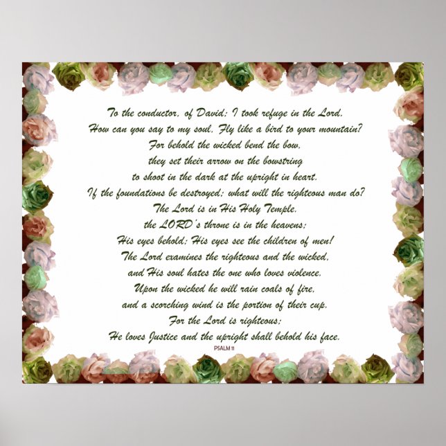 Psalm 11 Skriftkonst - Gudomlig Rättvisa & Tillit Poster (Framsidan)