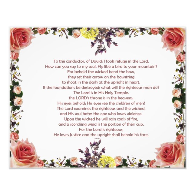 Psalm 11, till David ledare. Fototryck (Framsidan)