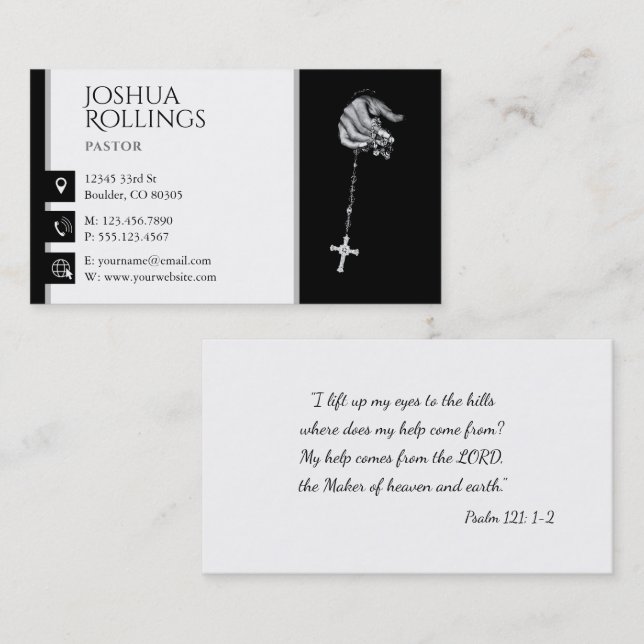 Psalm 121; 1-2 | Christian Inspirational Visitkort (Fram/baksida)