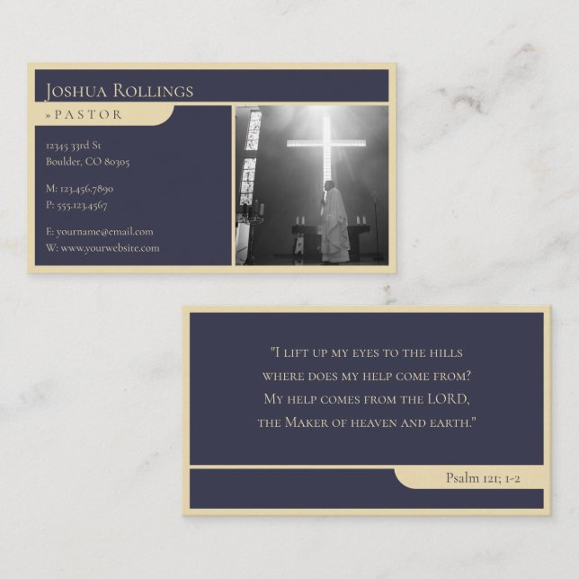 Psalm 121; 1-2 | Christian Inspirational Visitkort (Fram/baksida)
