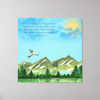 PSALM 121:1-2 "I HISS UP MY ÖGON TO THE MOUNTAINS" CANVASTRYCK