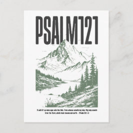 Psalm 121:1-2 ”Jag lyfter mina ögon till bergen” Vykort