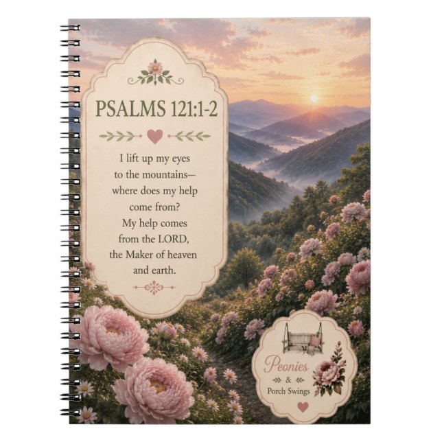 Psalm 121: 1-2 Journal/dagbok  Anteckningsbok (Framsidan)