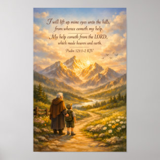 Psalm 121:1-2 KJV Skriftposter | Kristet Konst Poster
