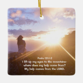 Psalm 121:1-2 Min hjälp kommer från LORD Julgransprydnad Keramik