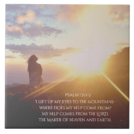 Psalm 121:1-2 Min hjälp kommer från LORD Kakelplatta