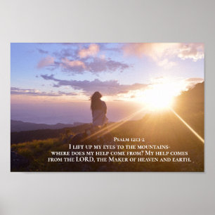 Psalm 121:1-2 Min hjälp kommer från LORD Poster