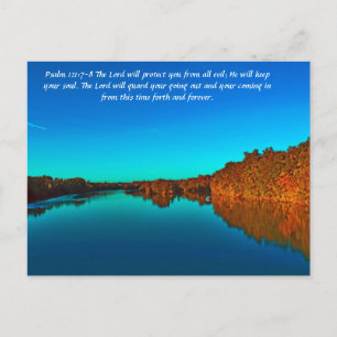 Psalm 121:7-8 Herren skyddar dig från alla Vykort
