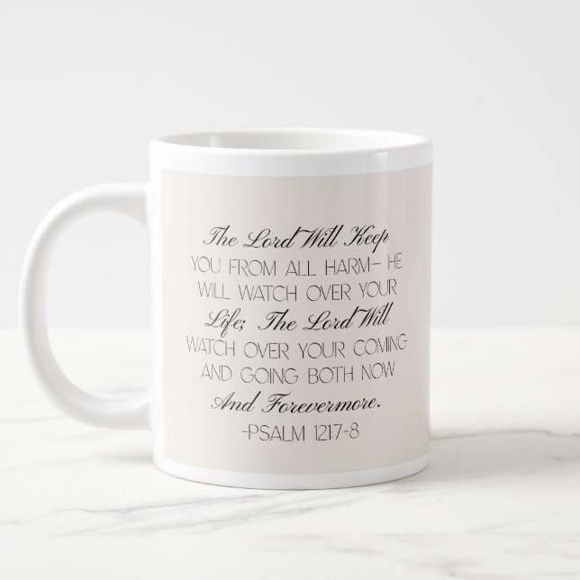 Psalm 121:7-8 Hope Bibelvers Mugg Jumbo Mugg (Vänster)