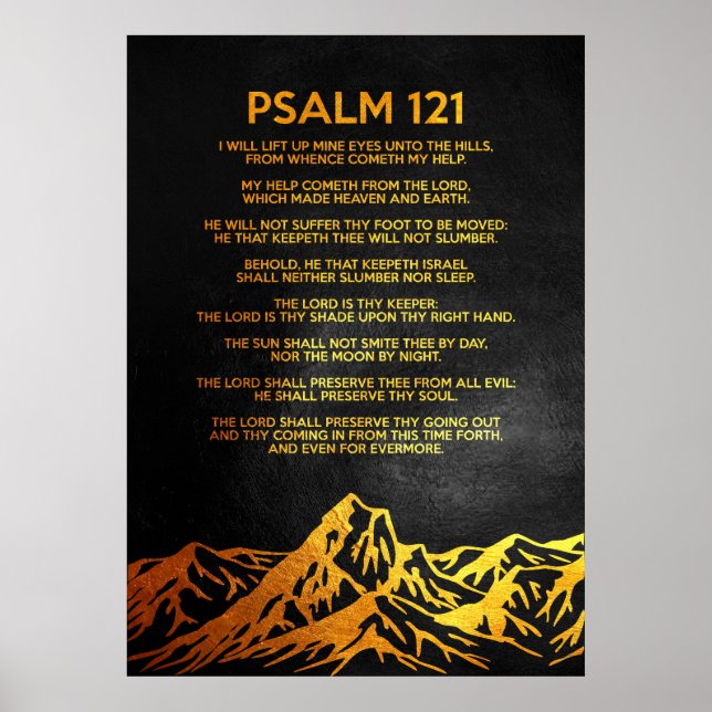 Psalm 121 Bibelverse Poster (Framsidan)