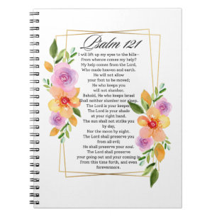Psalm 121 Blommigt Geometric Ram Anteckningsbok